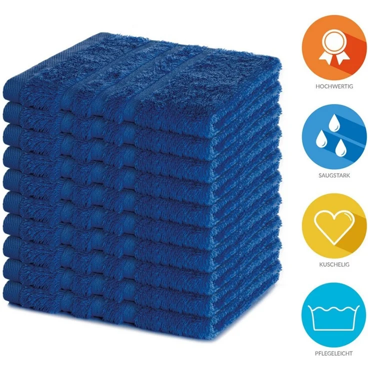 Lavea Seiftuch Elena, 30x30cm aus 100% Baumwolle, einzigartig weiche Seiftücher (Set, 10-St), ideal für die schonende Reinigung von Gesicht und Händen