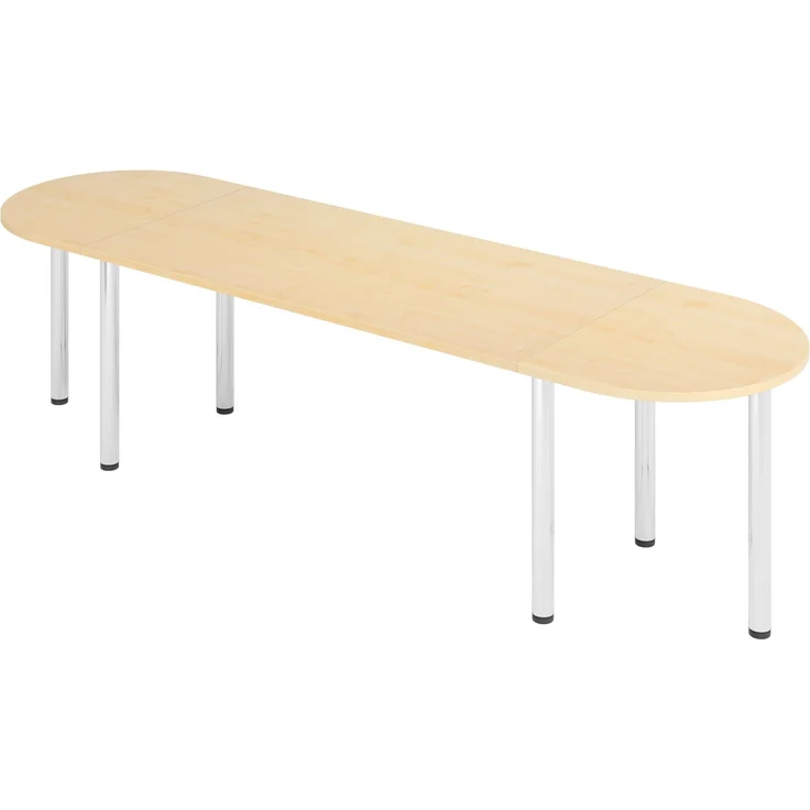 bümö Konferenztisch O-Form 320x240 cm großer Besprechungstisch in Eiche, Besprechungstisch mit Chromfüßen, Meetingtisch für 10 Personen, Tisch für Besprechungsraum & Meeting, SETK4-E-C – Bild 10