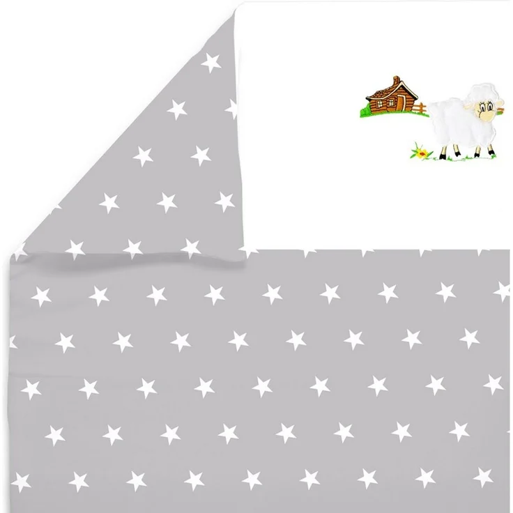 Amilian Babybettwäsche Kinderwagenset - 2tlg. Kinderbettwäsche - 80x80 cm + 35x40 cm, 100% Baumwolle, 2 teilig, Bettwäscheset für Kinderwagen, Wiege, Babybett - Baby Bettwäsche – Bild 2