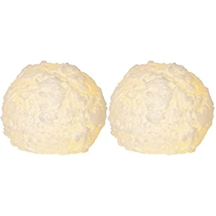 Schneeball-Kerzen Snowball 3er Set Echtwachs Batterie Timer Ø 8cm