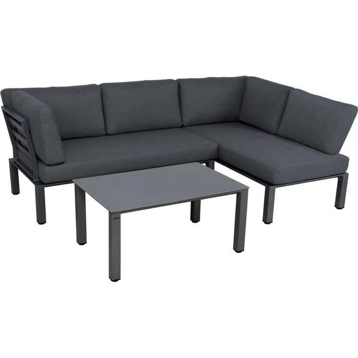 elGiga | MWH Lounge-Set Widoo wetterfestes Gartenmöbelset aus Aluminium - eisengrau