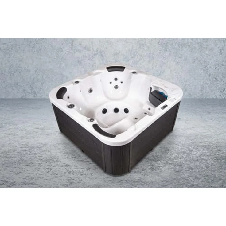 DEKO VERTRIEB BAYERN XXL Luxus SPA LED Whirlpool SET 200x200 für 6 Pers., Ozon, Thermoabdeckung, Plug & Play, Silber 2025 – Bild 3