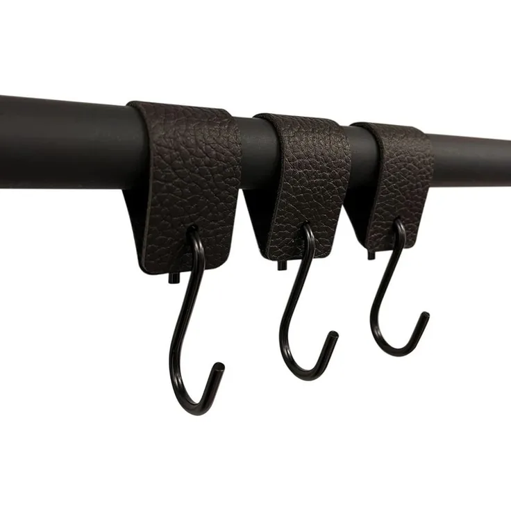 RSR Hangers Kleiderhaken Lederhaken Lederband für Hosen Jacken Schwarz, (12-St)