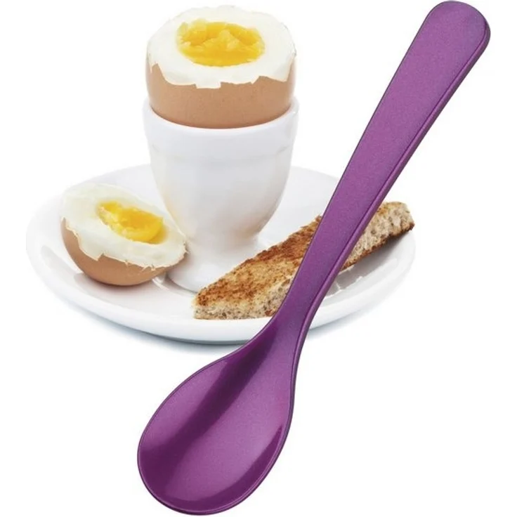 Cilio Eierlöffel Löffel aus Hochwertigem Kunststoff 12cm lila – Bild 2