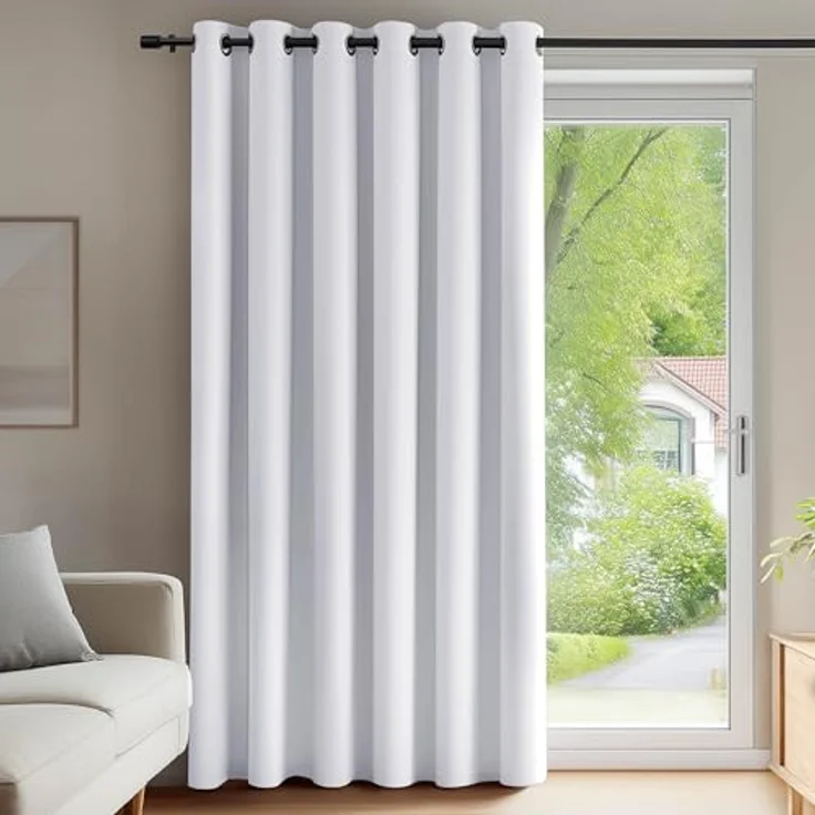 Deconovo Blickdichte Dicke Gardinen mit Ösen für Schlafzimmer Silber Grau | 1 Stück, H270 x B200 cm, Thermogardinen Kälteschutz, Hitzeschutz, Verdunkelnd, Sichtschutz, Ösenschal, Blackout Curtain – Bild 1