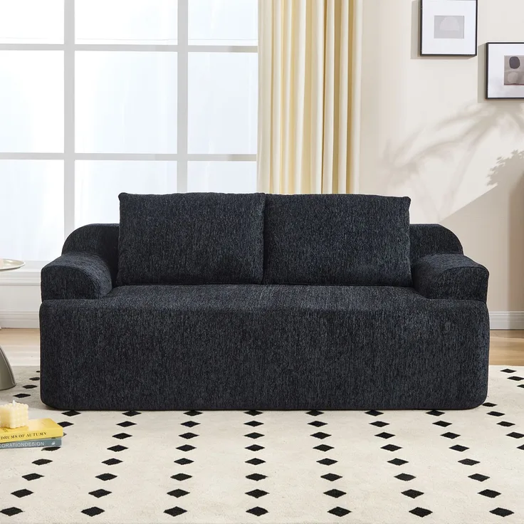ZUBALIYA SchlafSofa mit Cordbezug, mit Schaumstoffpolsterung, ohne aufwendige Montage, für Wohnzimmer und Apartments