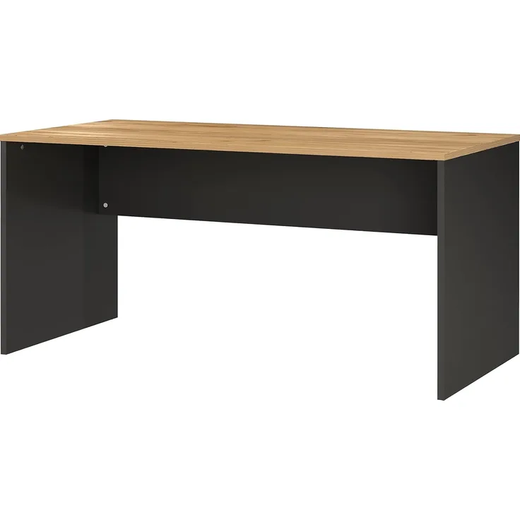 Germania Schreibtisch 4225-549, mit Seitenwangen, in Graphit/Eiche, 158 x 75 x 79 cm (BxHxT)