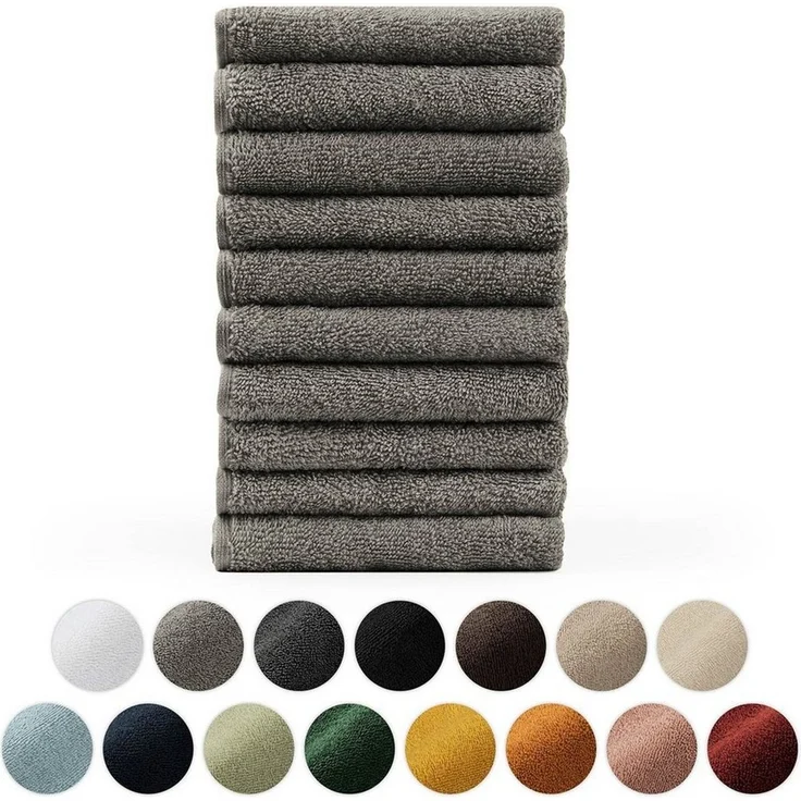 Blumtal Gästehandtücher Premium 30x30cm oder 30x50cm weich und saugstark, Frottee (10-St), 10er (30x50cm), 12er und 24er Set (30x30cm), 100% Baumwolle – Bild 1