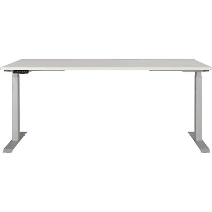 Germania Schreibtisch 7909-583, in Lichtgrau/Silber, EL. höhenverstellb, 180 x 120 x 80 cm (BxHxT) – Bild 4