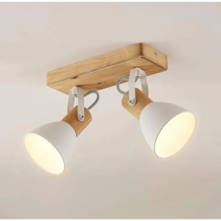 Lindby Deckenstrahler Merela, Holz IP20, 2 x 20 W – Bild 2