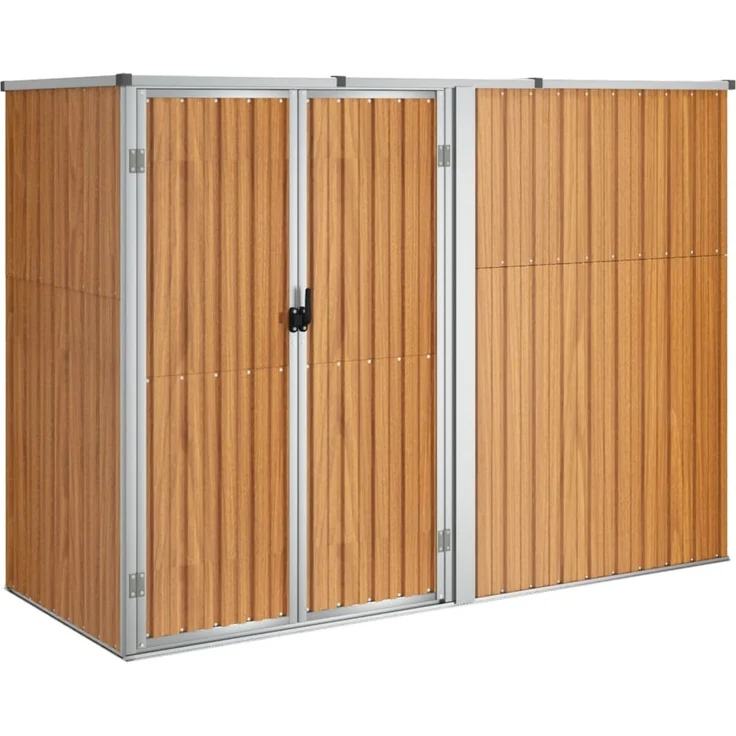 vidaXL Gerätehaus Braun 225x89x161 cm Verzinkter Stahl 316216 – Bild 2