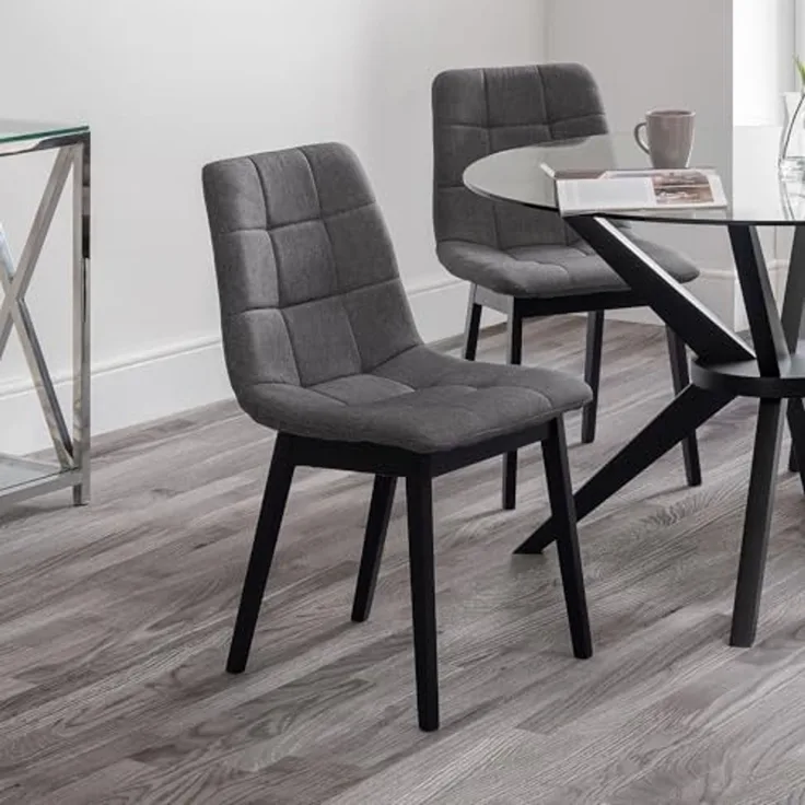 Julian Bowen Hayden Esszimmerstühle mit Paneelen, Grau, 4er-Set