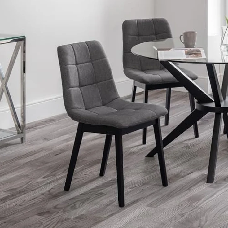 Julian Bowen Hayden Esszimmerstühle mit Paneelen, Grau, 4er-Set – Bild 1