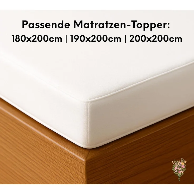 Strauss Home Spannbettlaken Premium Topper Spannbettlaken 150GSM für Matratzen-Topper 10cm Höhe, Gummizug: Rundumgummi, für Topper mit einer Höhe von 10cm, OEKO-TEX zertifiziert – Bild 3