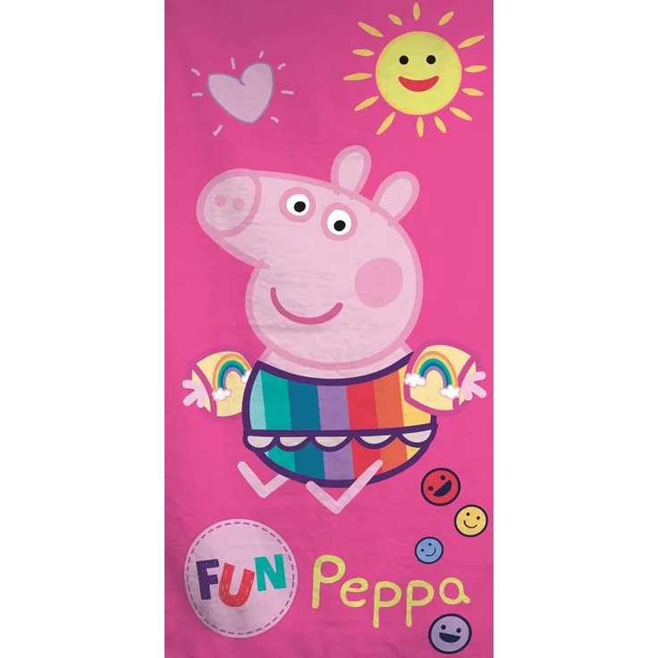 BERONAGE Strandtücher Peppa Wutz Pig Badetuch Beach Fun 60x120 cm, 100% Baumwolle (1-St), Frottee in Velours-Qualität