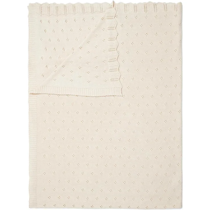 Plaid Knitted Ajour, Essenza, aus Bio-Baumwolle