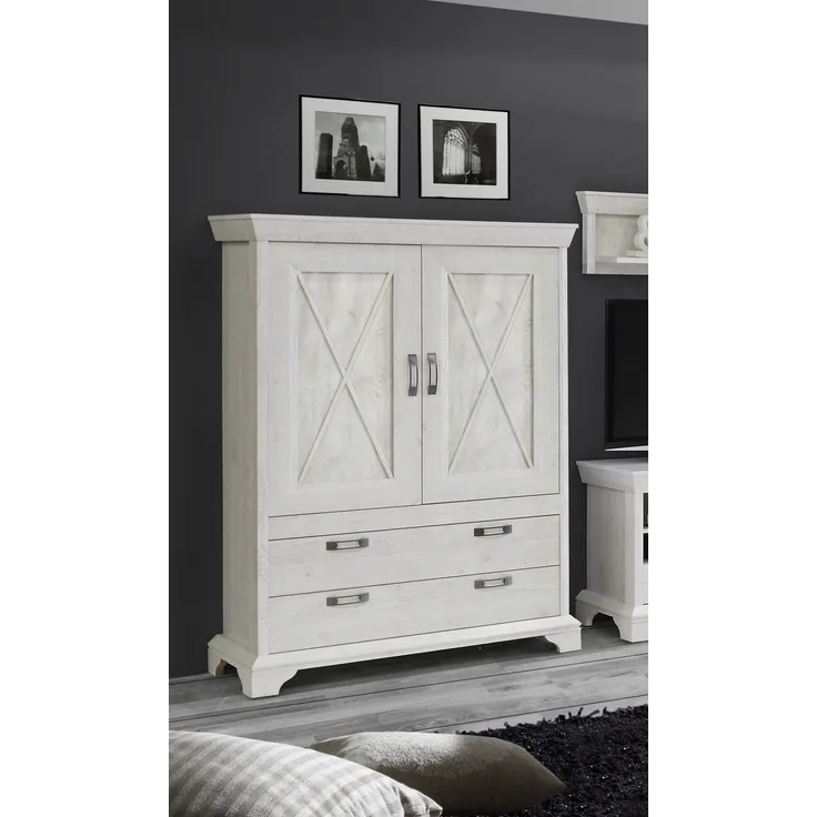 Forte KASHMIR Highboard Pinie weiß