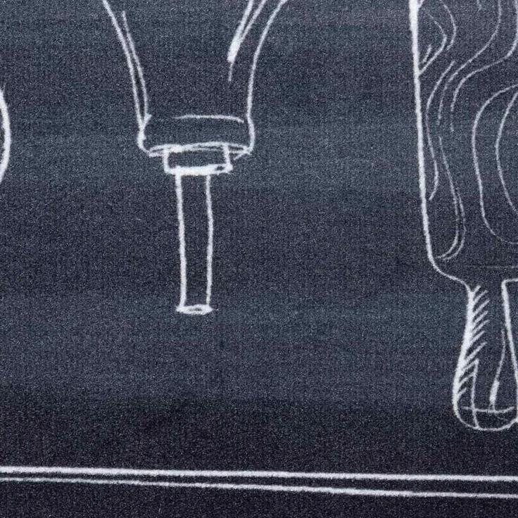 vidaXL Küchen Teppich Schwarz 150 x 45 cm Samt 42013432 – Bild 5