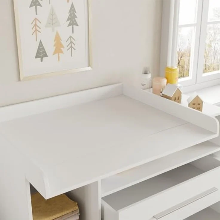 Wickelkommode Paula Weiß 110 x 93.5 cm mit Wickelaufsatz Vicco – Bild 5
