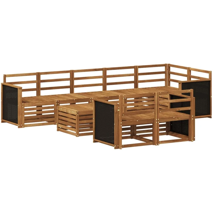 vidaXL Outdoor-Sofagarnitur 8 stk. 8-Sitzer Natur Massivholz Akazie 3384520 – Bild 2