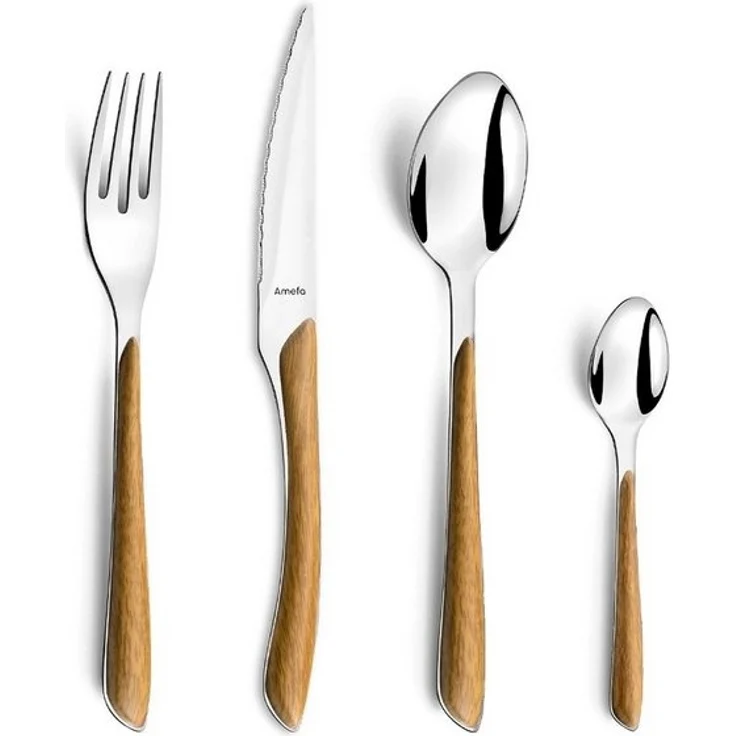 Amefa ECLAT NATURE Besteckset 16-teilig holz hochglanzpoliert – Bild 4
