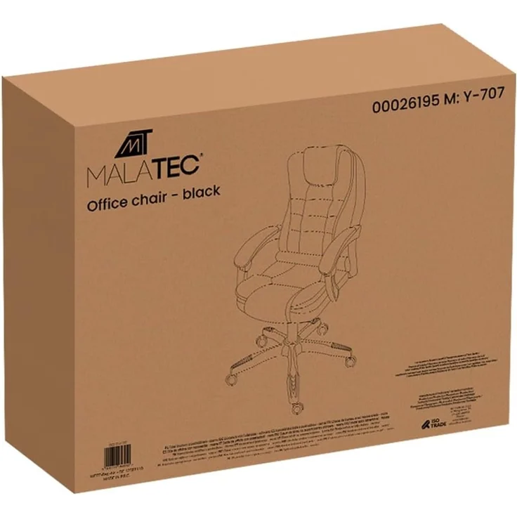 MALATEC Bürostuhl Bürodrehstuhl Arbeitsstuhl (Spar-Set, 1 St), verstellbare Sitzhöhe, mit Fußstütze – Bild 9