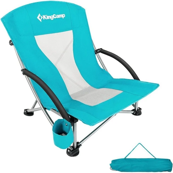 KingCamp Campingstuhl Strand Liege Stuhl Camping Klapp, Falt Sessel Niedrig Garten Stahl 136kg – Bild 1