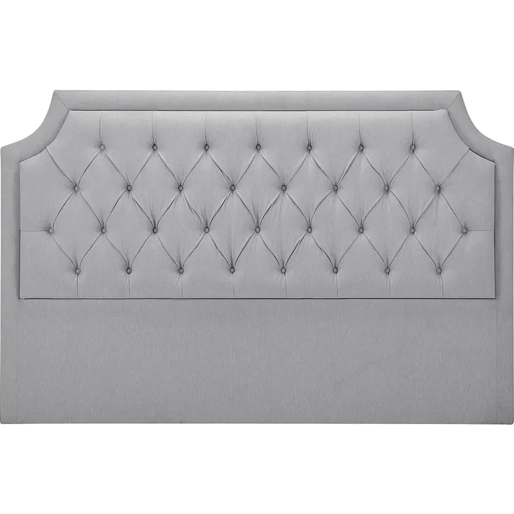 Vente-unique - JOHENE Bettkopfteil und Bettbrücke Stoff Grau - B 8 cm x H 110 cm x L 200 cm – Bild 2