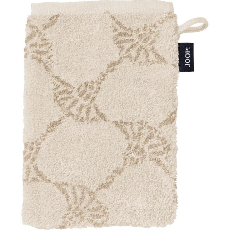 JOOP! Waschlappen, 3er Pack - Waschhandschuh, Doubleface, Walkfrottier Creme Cornflower 16x22cm – Bild 2