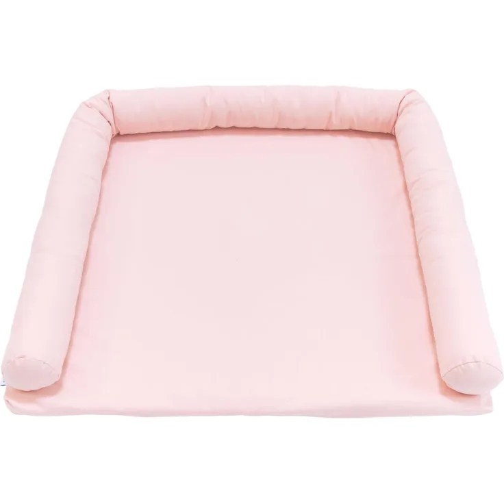 LIMMALAND Wickelauflage 76 × 79 cm mit Wickeltischumrandung – aus 100% Baumwolle, waschbar, sanfter Liegekomfort (Blush, Wickelauflage)
