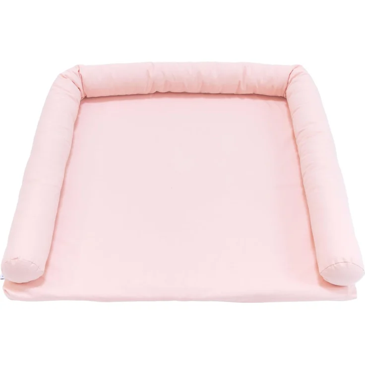 LIMMALAND Wickelauflage 76 × 79 cm mit Wickeltischumrandung – aus 100% Baumwolle, waschbar, sanfter Liegekomfort (Blush, Wickelauflage)