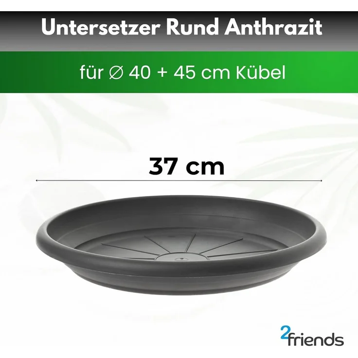 Centi Blumentopfuntersetzer ZYLINDRO Ø 37 cm, Untersetzer Ø 37 cm für Blumentöpfe Ø 40 cm – Bild 1