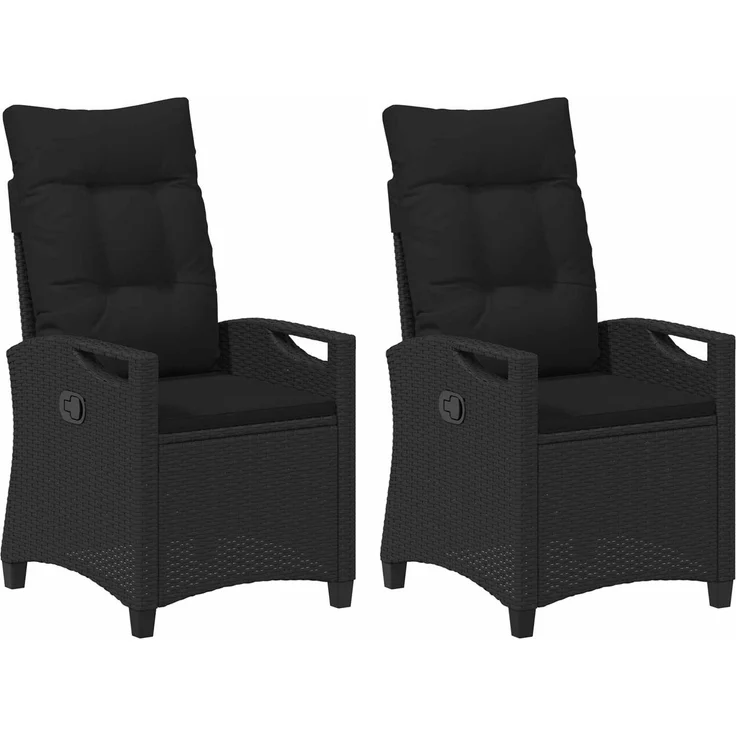vidaXL Gartenstuhl 2 pcs Schwarz 56 x 64 x 94 cm Stahl und Polyester 42026829 – Bild 2