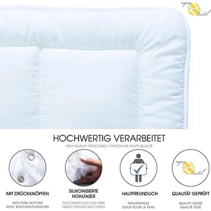 aqua-textil Bettdecke, Kopfkissen + Topper Soft Touch Mikrofaser Kids 4 Jahr. Steppdecke Set 100x135cm + 40x60cm – Bild 4