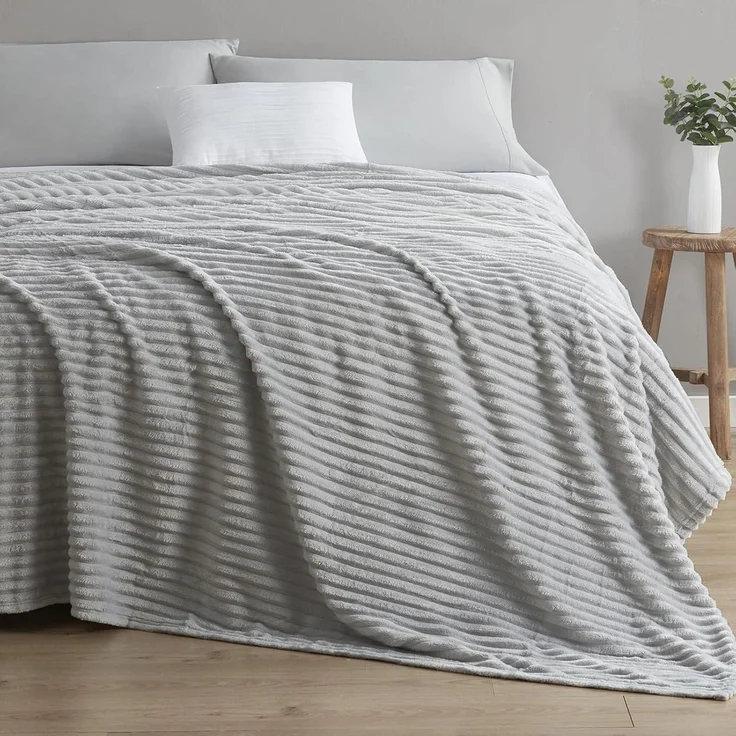 Kuscheldecke Fleecedecke Sofadecke 200x230cm Flanell Grau 200X230CM – Bild 6