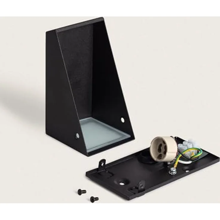 LEDKIA Wandleuchte Außen Ruzafa, Metall und Glas, schwarz, GU10 Sockel, 14 cm hoch – Bild 5
