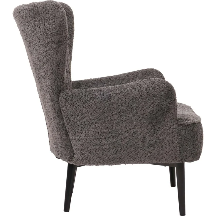 Lounge-Sessel HWC-K37, Cocktail-/Ohrensessel Polsterstuhl Retro Vintage Stoff Chenille (500g/m²) ~ dunkelgrau – Bild 5