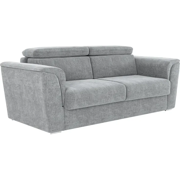 Vente-unique - RIZORA - Schlafsofa - Plastik - Kunststoff (PVC) - Grau - 230 x 223 x 93 cm