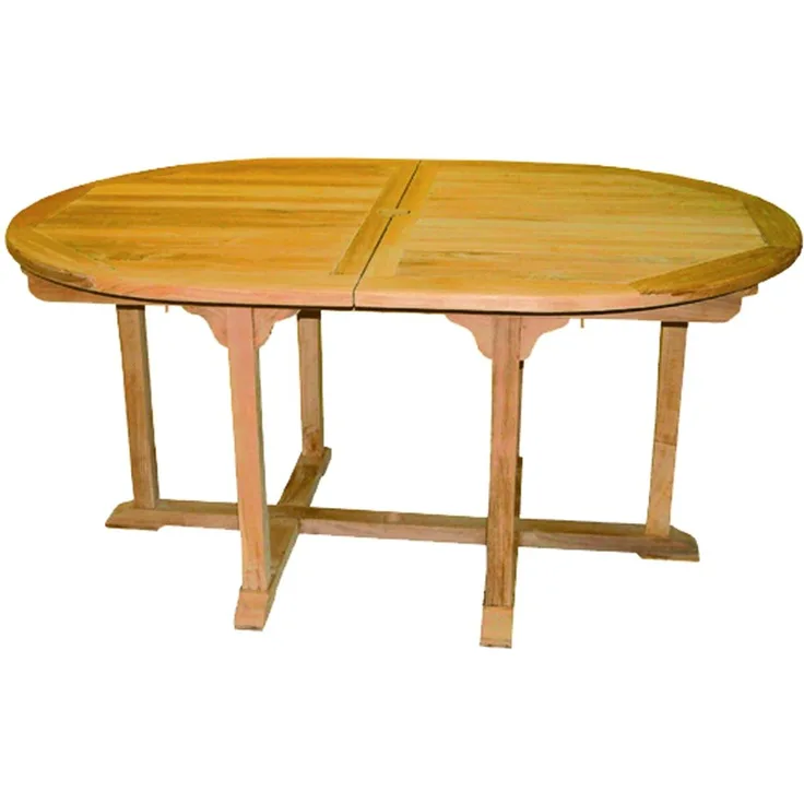 Premium XXL Teak Ausziehtisch oval Tisch Gartentisch Teakmöbel ausziehbar 220 cm