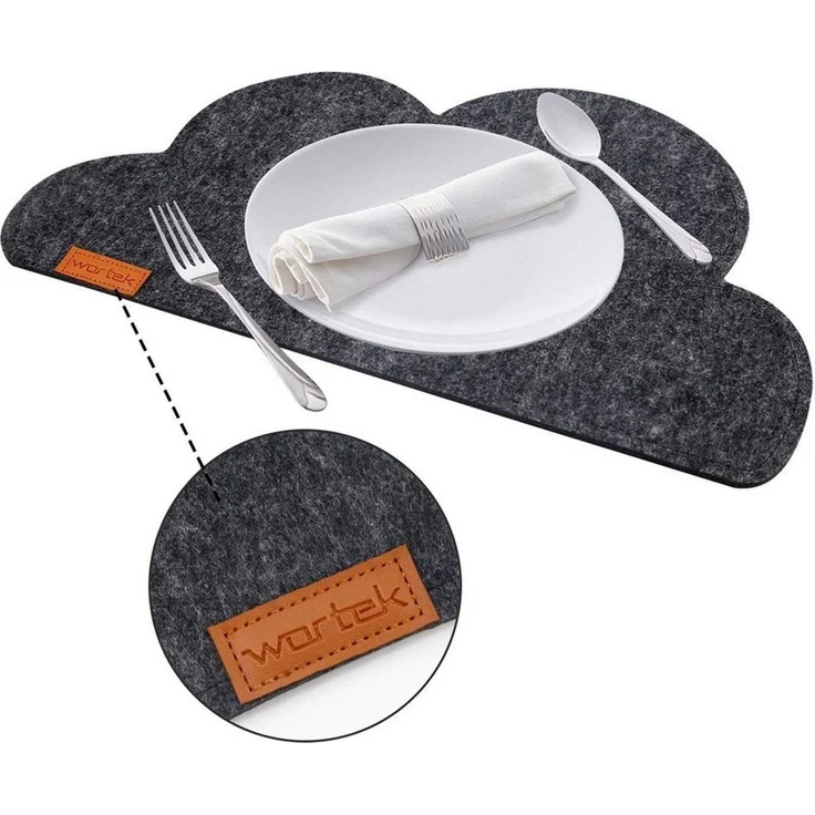 wortek Platzset Filz Kinder Tischset Platzset aus Filz Filzmatte, (Set, 2-St, 2-teilig), waschbare Tisch-Untersetzer, Teller-Untersetzer – Bild 3