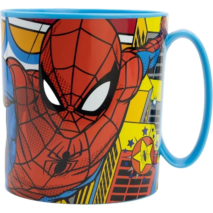 Spiderman Becher Mikrowellengeeigneter Kunststoffbecher 390 ml – Motivbecher für Kinder