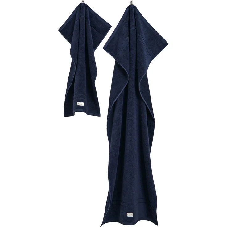 GANT Handtuch/Duschtuch-Set, 4-teilig - PREMIUM TOWEL, Frottee, 50x70 und 70x140 Marine Set – Bild 2