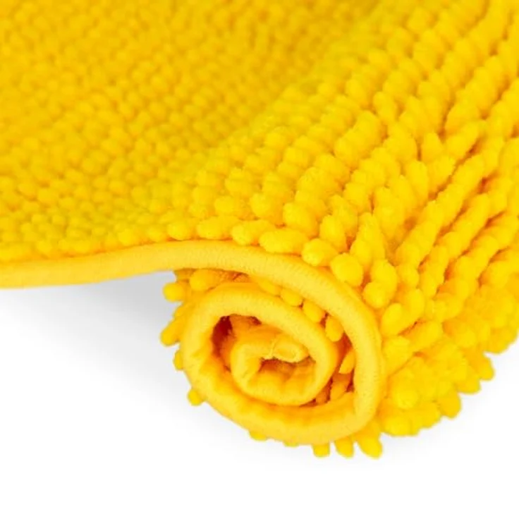 WohnDirect Badematte 45x45 cm MIT WC Ausschnitt | Gelb - rutschfest & Waschbar - Badezimmerteppich zum Set kombinierbar, Badvorleger, WC Garnitur, Badteppich – Bild 9