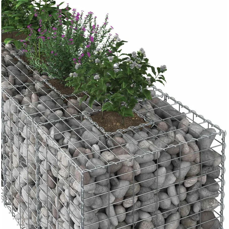 vidaXL Gabionen-Hochbeet 2 stk. 260 x 60 x 55 cm Verzinkter Stahl 3422229 – Bild 4