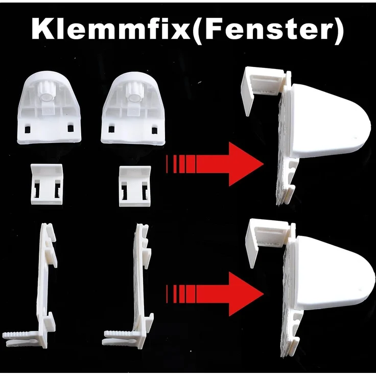 WOLTU Doppelrollo Klemmfix ohne Bohren Grau 70x120 cm (BxH), Duo Rollo Zebrarollo Fensterrollo Klemmrollo Seitenzugrollo Easyfix lichtdurchlässig & verdunkelnd Rollos für Fenster und Tür – Bild 8
