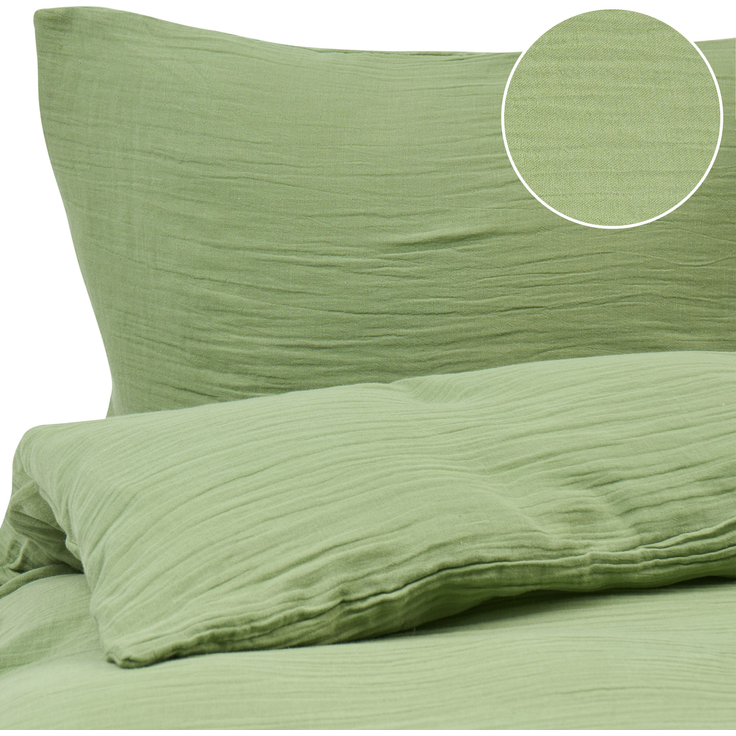 Bettwäsche-Set SUMNER Musselin 200x200 cm Grün