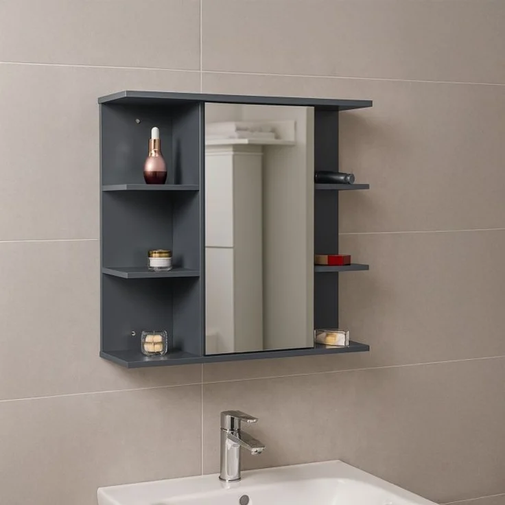 Relaxdays Spiegelschrank mit 8 Ablagen – Bild 3