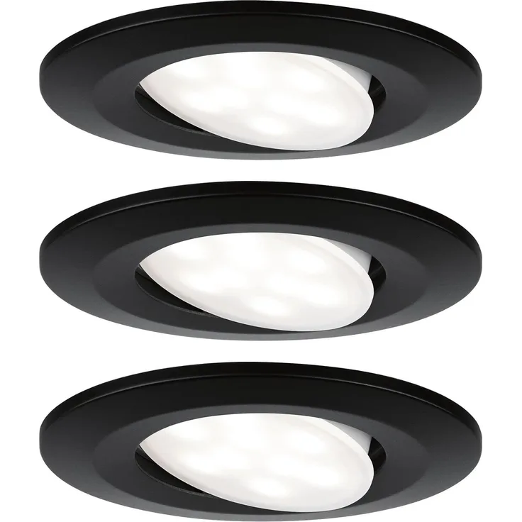Paulmann No. 99991 Einbauleuchte LED Calla IP65 rund 3er-Set 4000K schwarz