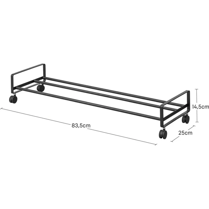 Yamazaki Schuhregal "Tower" aus Metall, mit Rollen, 83x14x27cm, Schuhständer, Schuhablage flach, rollbar für bis zu 4 Paar Schuhe – Bild 1