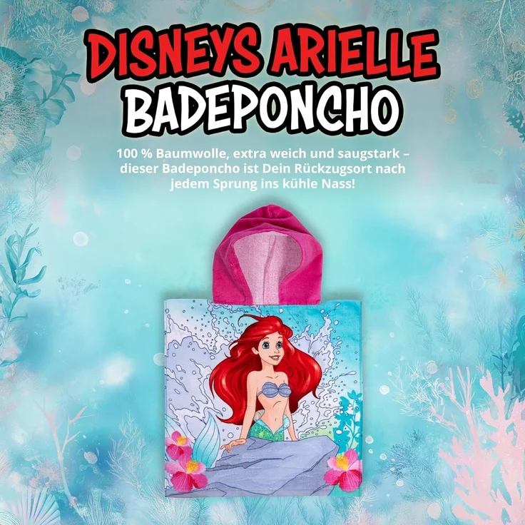 United Labels® Strandtücher Disney - Arielle - Badeponcho – Bild 2